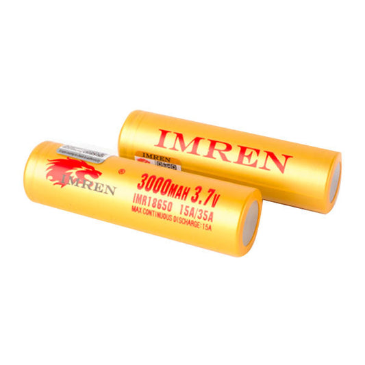 Imren Yellow IMR 18650 (3000mAh) 35A 3.7v Battery Flat-Top 2Unidades - Baterías - Tienda de Vapeo Quinto Elemento Vap