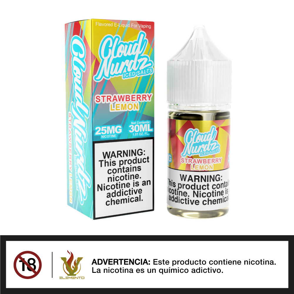 Cloud Nurdz Salt - Iced Strawberry Lemon 30ml - Quinto Elemento Vap