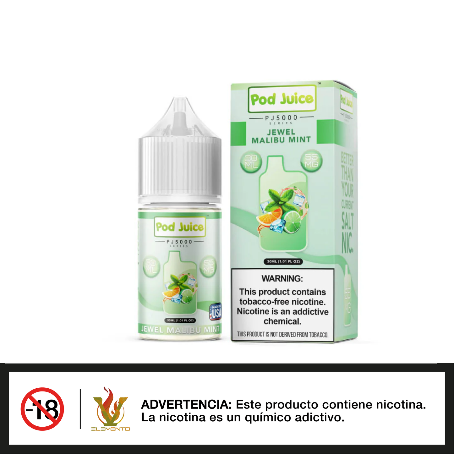 Pod Juice Salt PJ 5000 Series - Jewel Malibu Mint 30ml