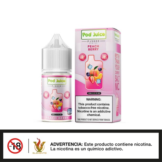 Pod Juice Salt PJ 5000 Series - Peach Berry ice 30ml