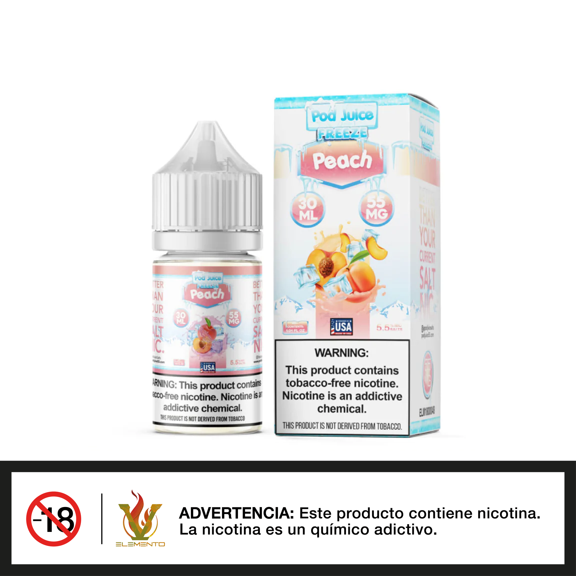 Pod Juice Salt - Peach Freeze 30ml