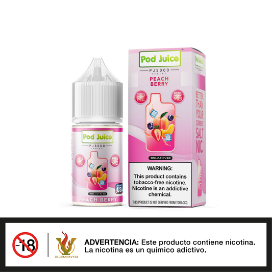 Pod Juice Salt PJ 5000 Series - Peach Berry 30ml