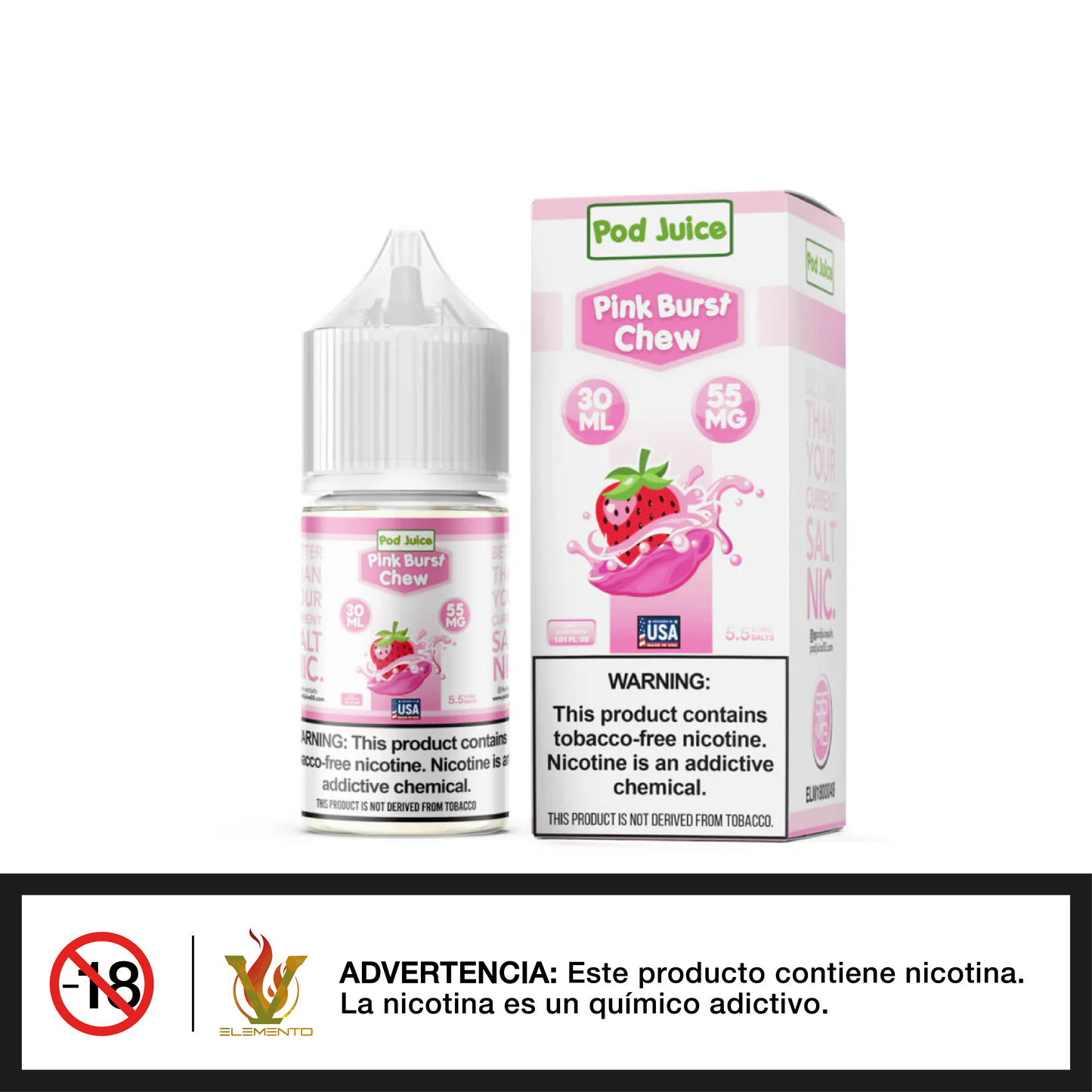 Pod Juice Salt - Pink Burst Chew 30ml