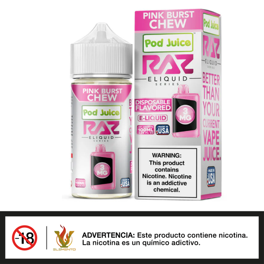 Pod Juice x RAZ - Pink Burst Chew 100ml