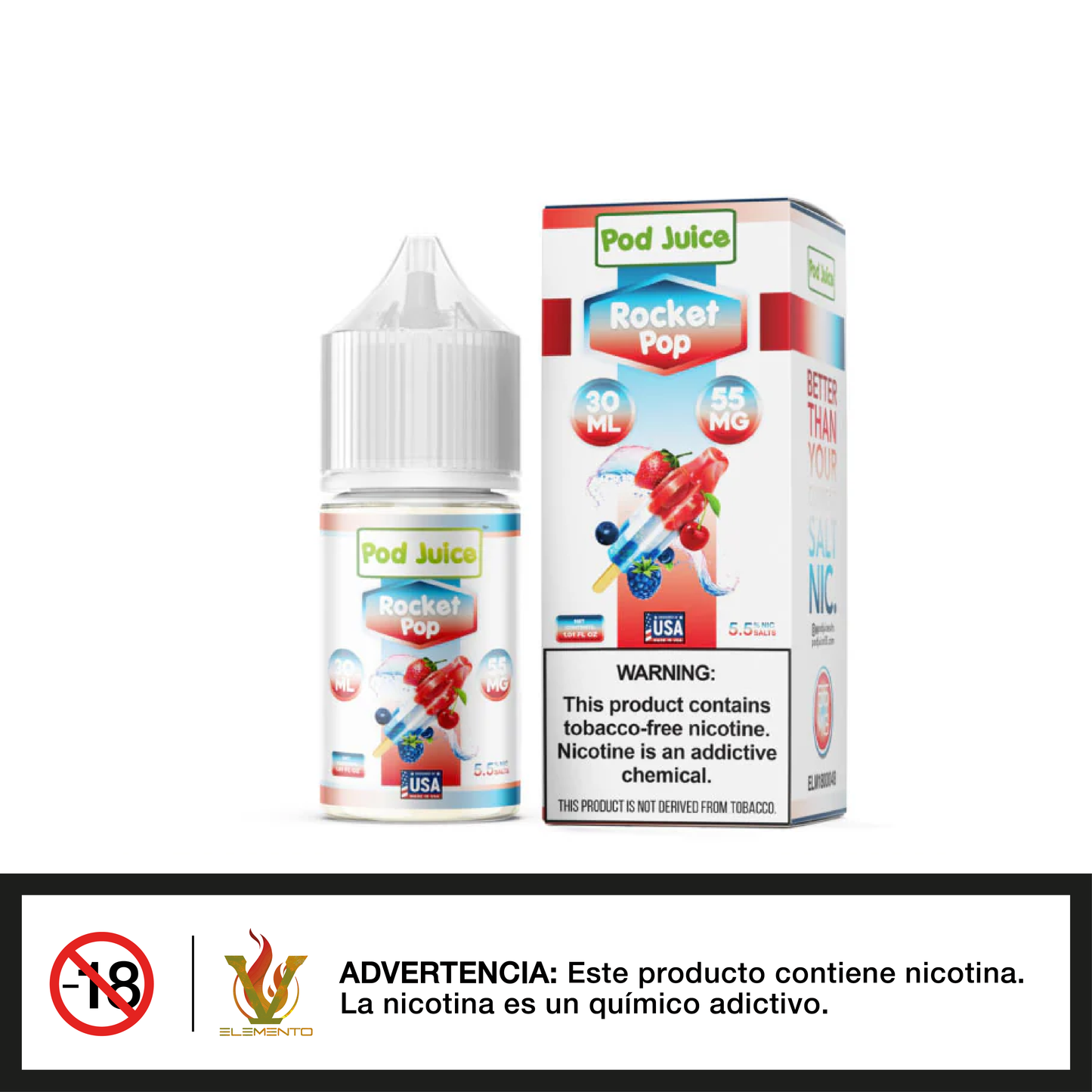 Pod Juice Salt - Rocket Pop 30ml