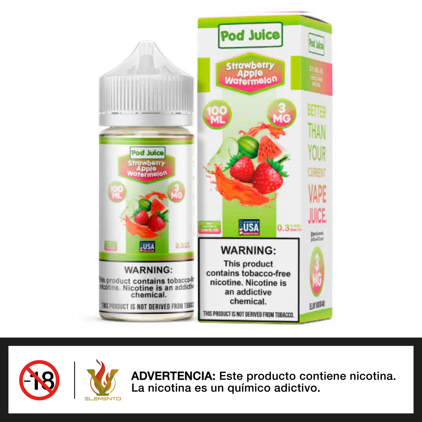 Pod Juice - Strawberry Apple Watermelon TFN 100ml