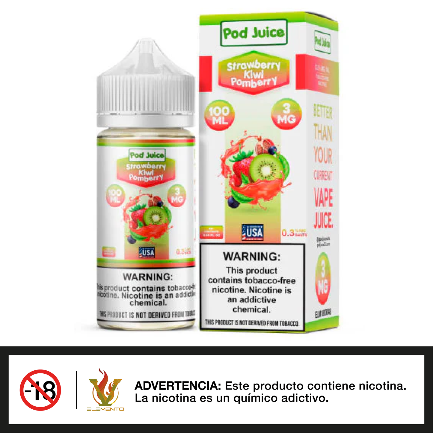 Pod Juice - Strawberry Kiwi Pomberry TFN 100ml