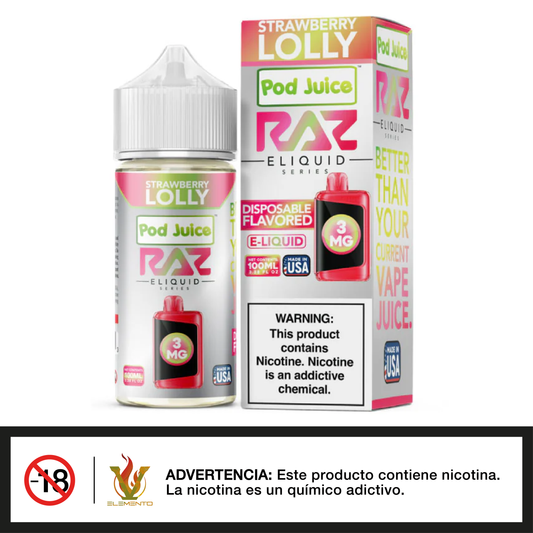 Pod Juice x RAZ - Strawberry Lolly 100ml