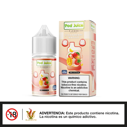 Pod Juice Salt PJ 5000 Series - Strawberry Mango 30ml