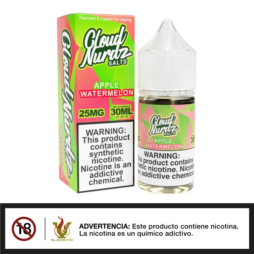 Cloud Nurdz Salt - Apple Watermelon 30ml - Quinto Elemento Vap