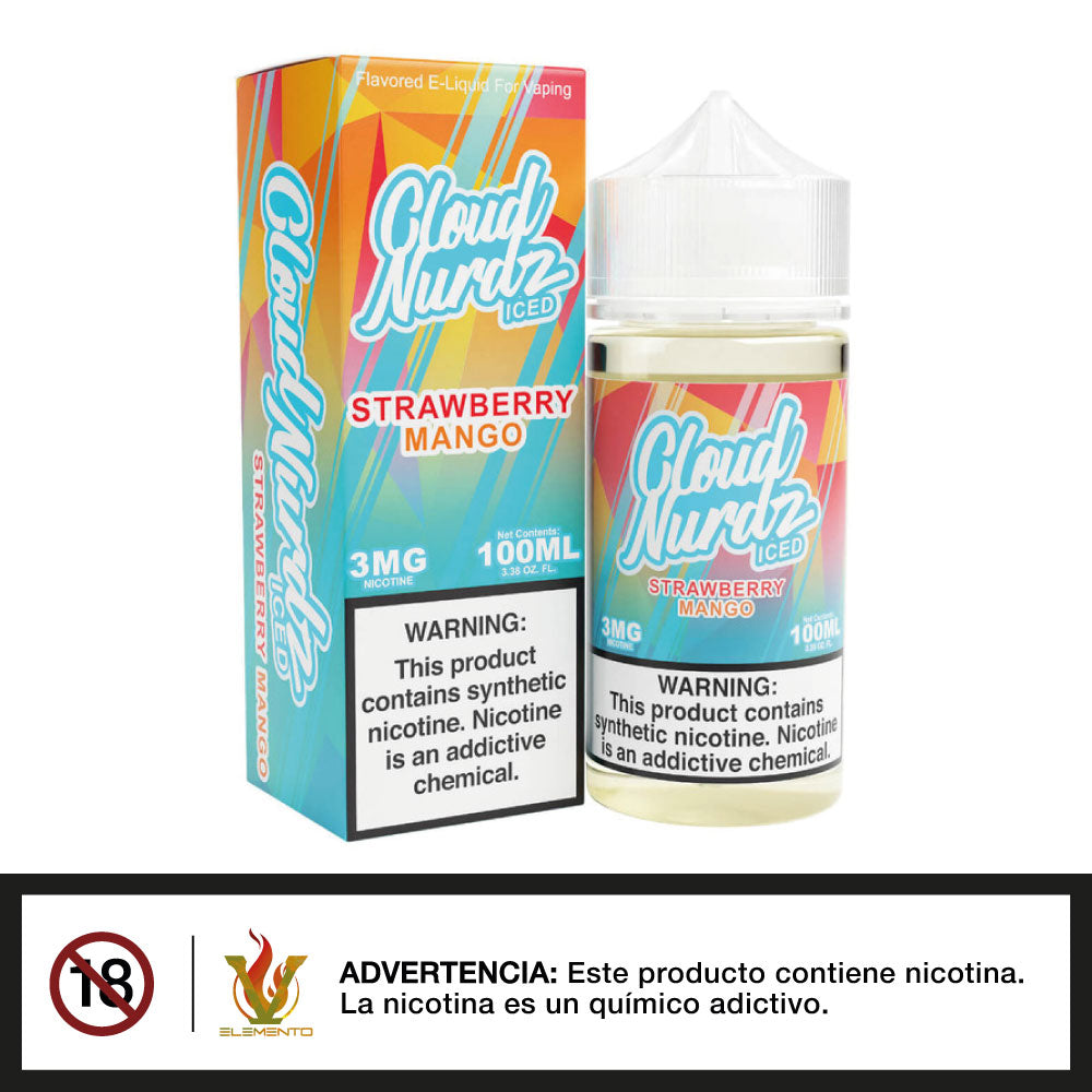 Cloud Nurdz - Iced Strawberry Mango 100ml - Quinto Elemento Vap