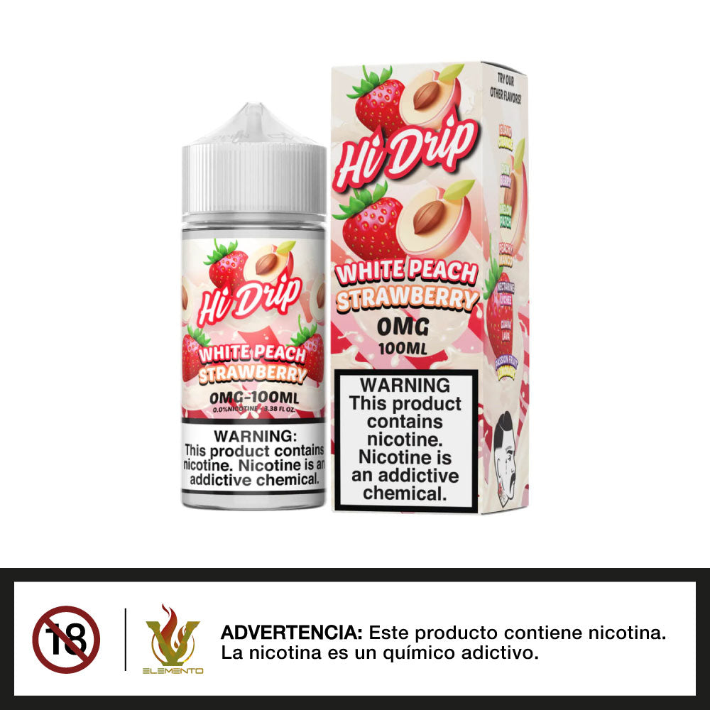 Hi-Drip - White Peach Strawberry 100ml - Quinto Elemento Vap