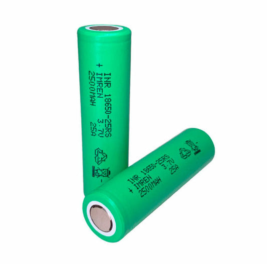 Imren Green IMR 18650 25RS (2500mAh) 25A 3.7v Battery Flat-Top 2 Unidades - Baterías - Tienda de Vapeo Quinto Elemento Vap
