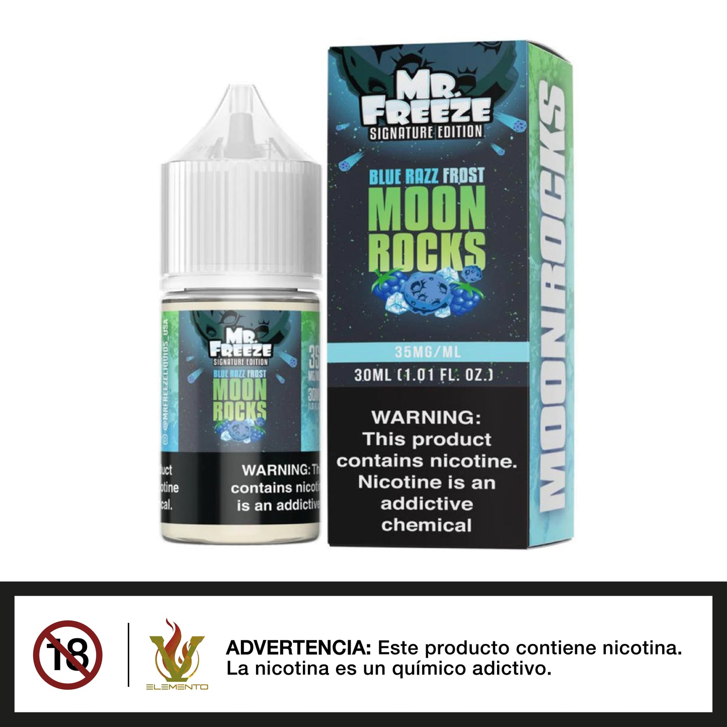 Mr.Freeze Salt - Moon Rocks Blue Razz Frost 30ml - Quinto Elemento Vap