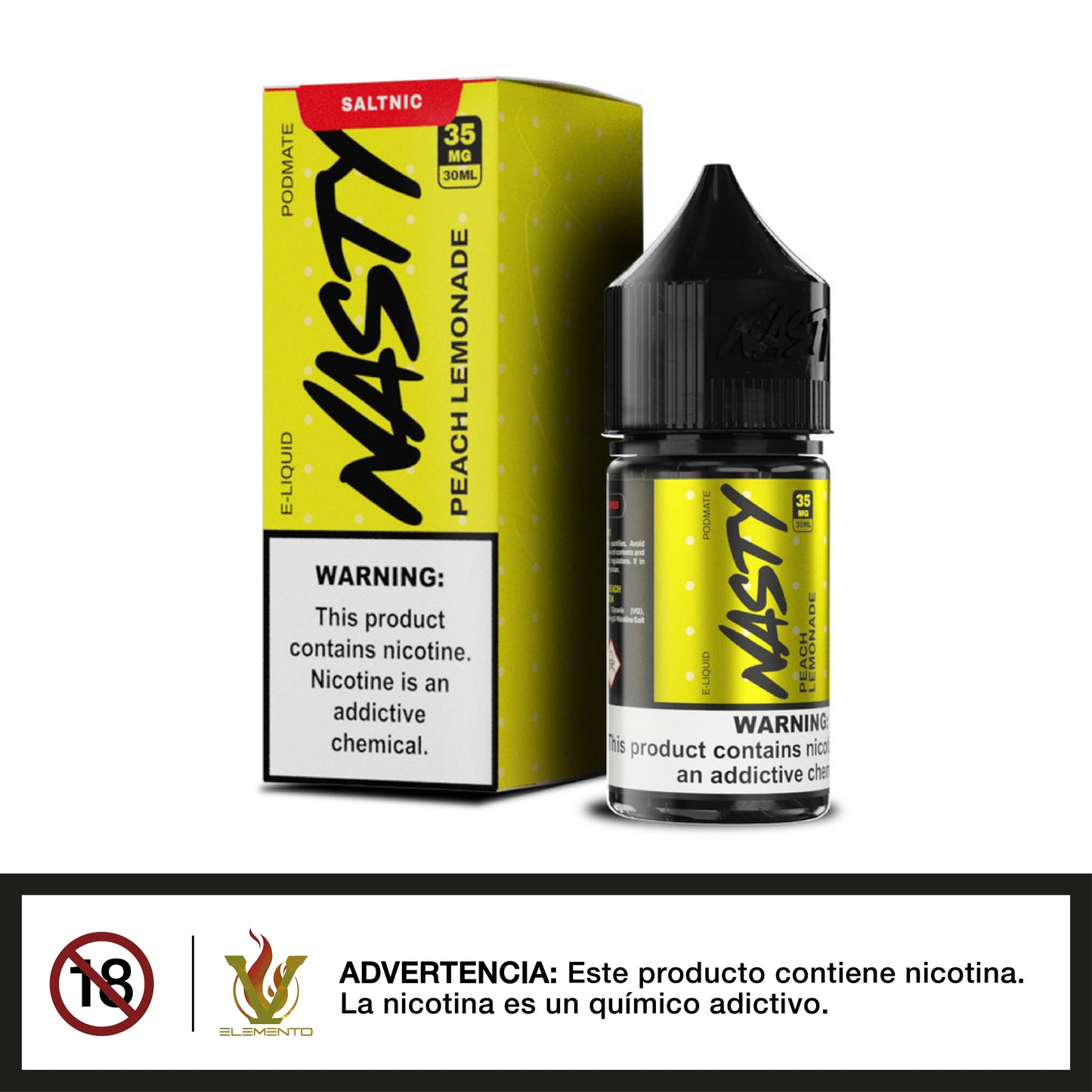 Nasty Salt - PodMate Peach Lemonade 30ml - Quinto Elemento Vap