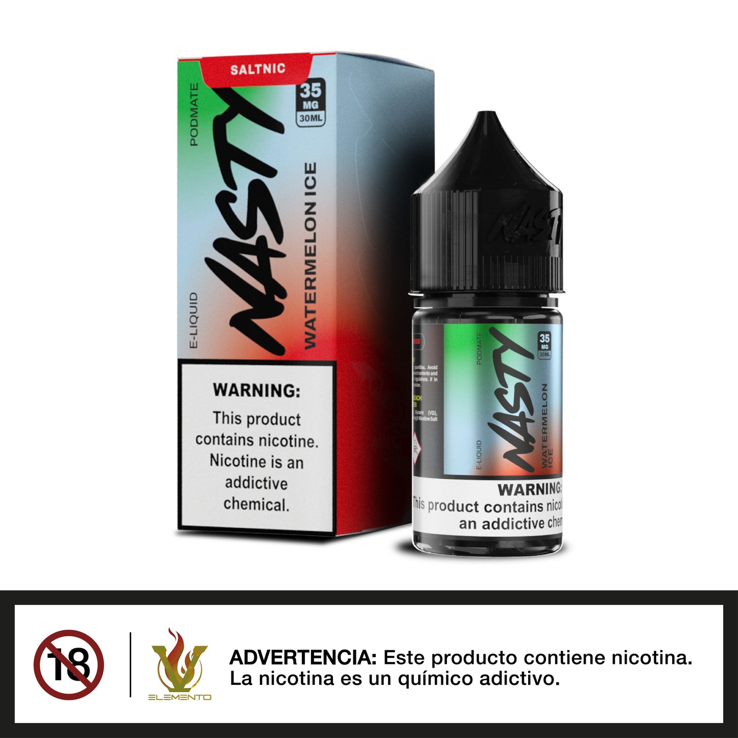 Nasty Salt - PodMate Watermelon Ice 30ml - Quinto Elemento Vap