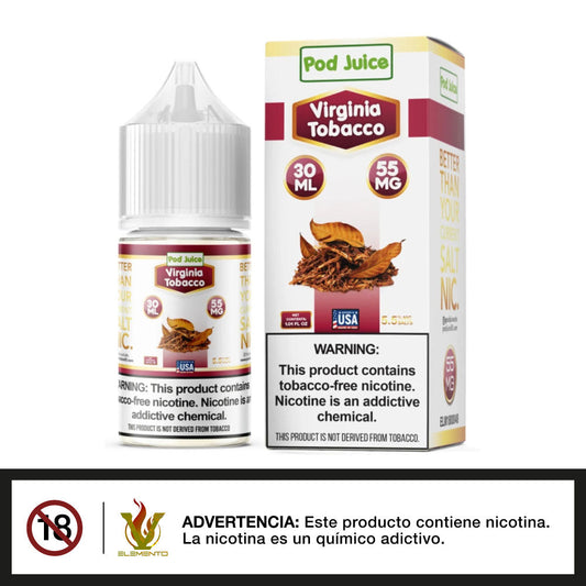 Pod Juice Salt - Virginia Tobacco 30ml - Quinto Elemento Vap