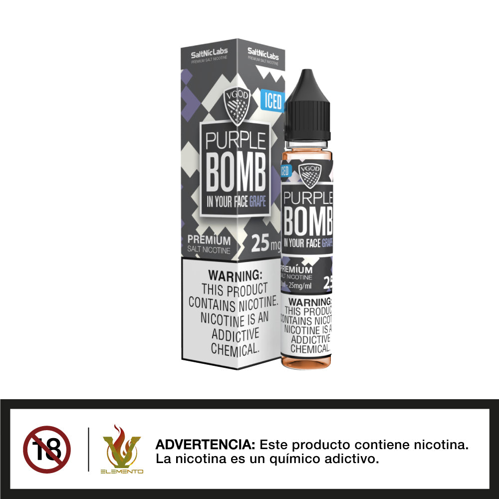 VGOD Salt - Iced Purple Bomb 30ml - Quinto Elemento Vap